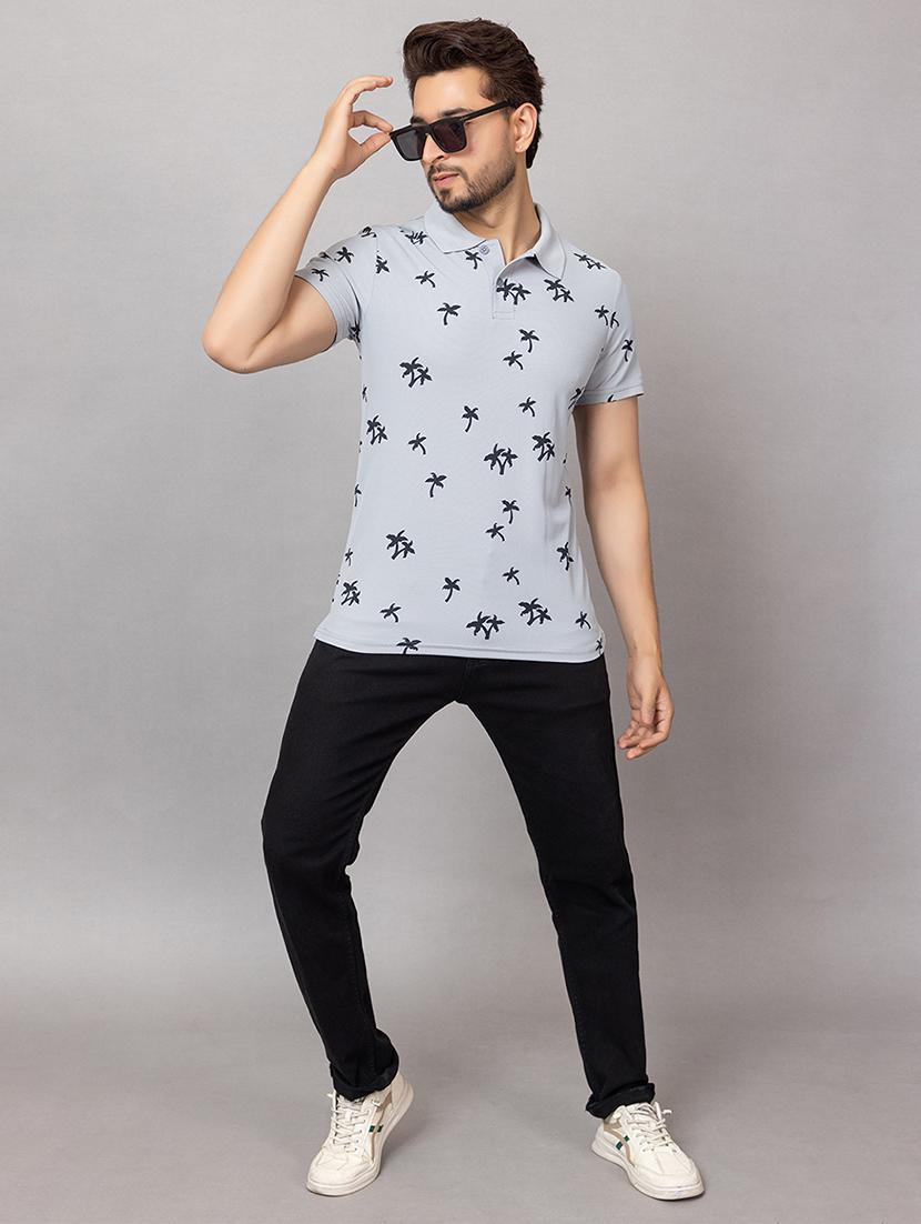 men printed short sleeves regular fit polo t-shirt - 21932006 - Standard Image - 4