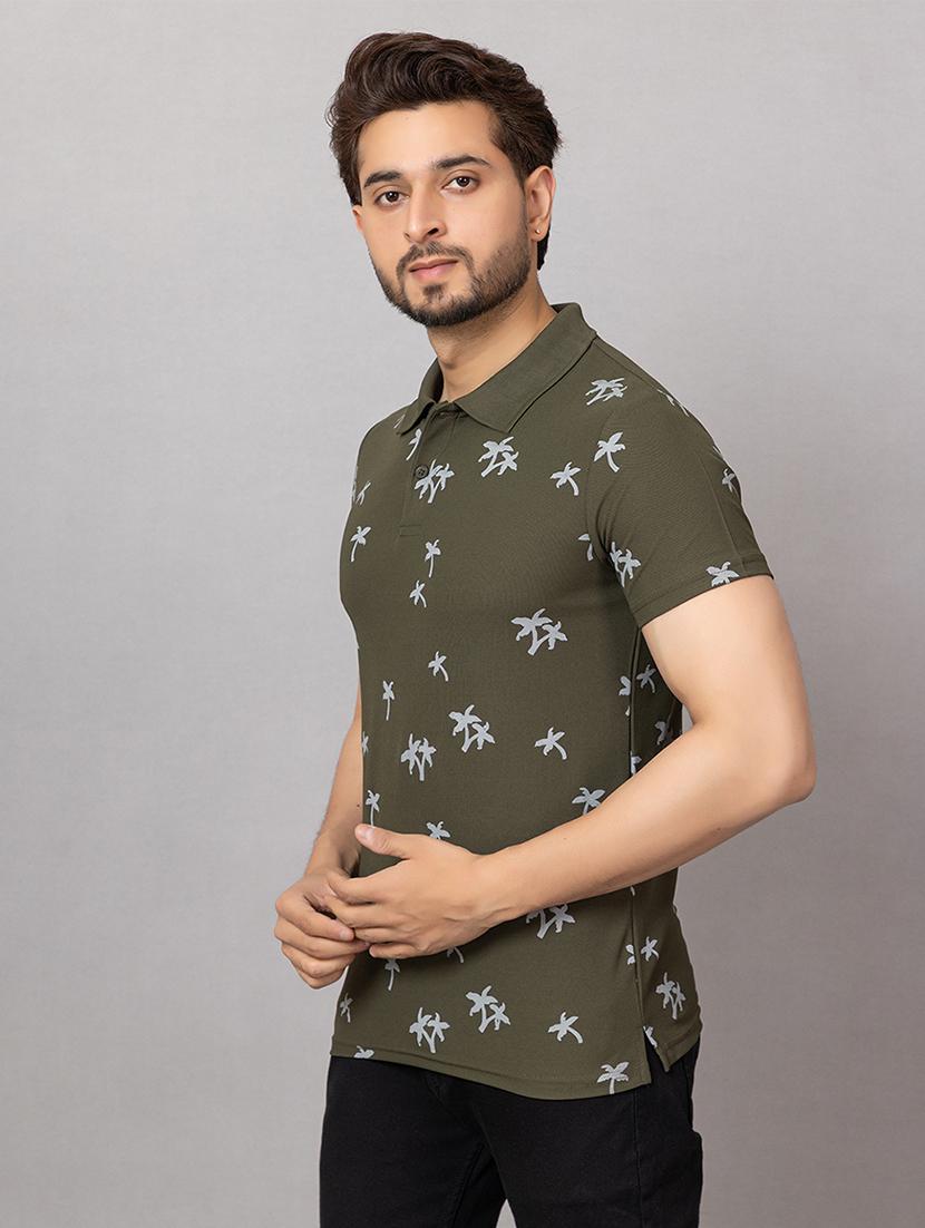 men printed short sleeves regular fit polo t-shirt - 21932007 -  Standard Image - 1
