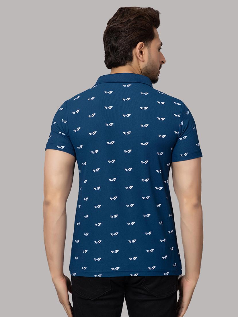 teal cotton blend all over print tshirt - 21932011 - Standard Image - 4
