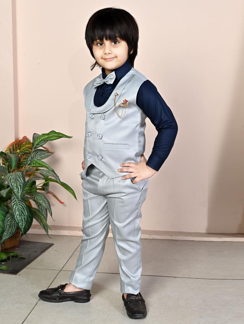 boys solid long sleeve two piece suit set - 21932022 -  Standard Image - 1