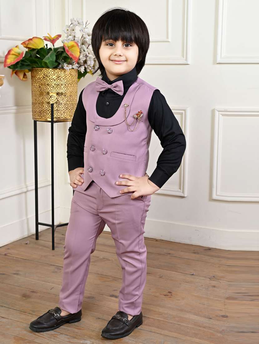 boys solid long sleeve two piece suit set - 21932024 - Standard Image - 1