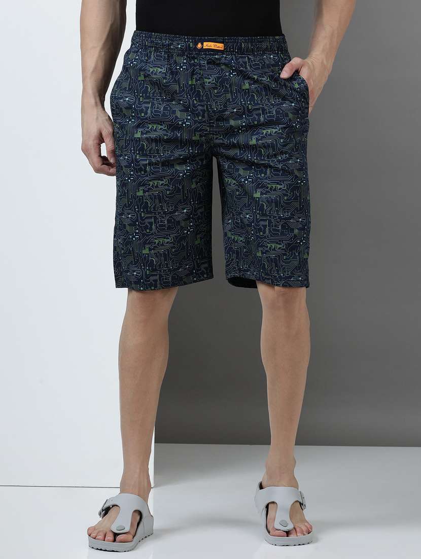 navy blue cotton lycra  shorts