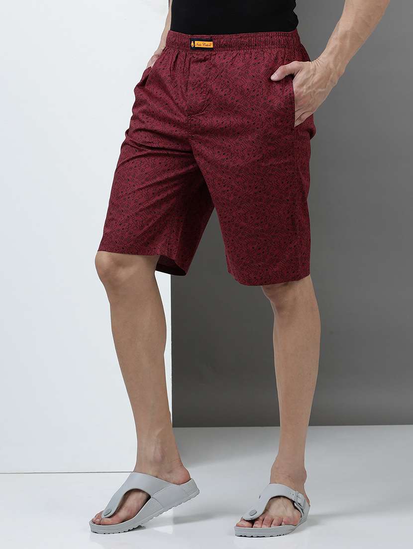men printed mid rise regular fit shorts - 21932055 -  Standard Image - 1