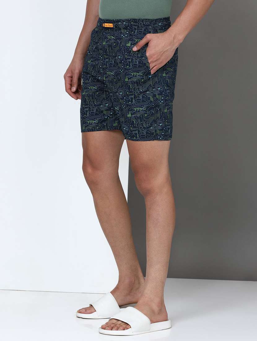 men printed mid rise loungewear boxer - 21932060 -  Standard Image - 1