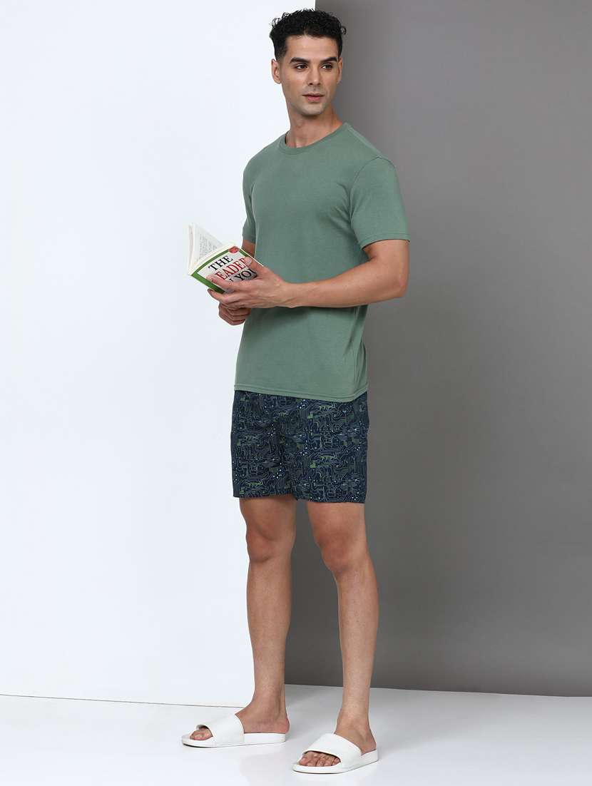men printed mid rise loungewear boxer - 21932060 -  Standard Image - 4