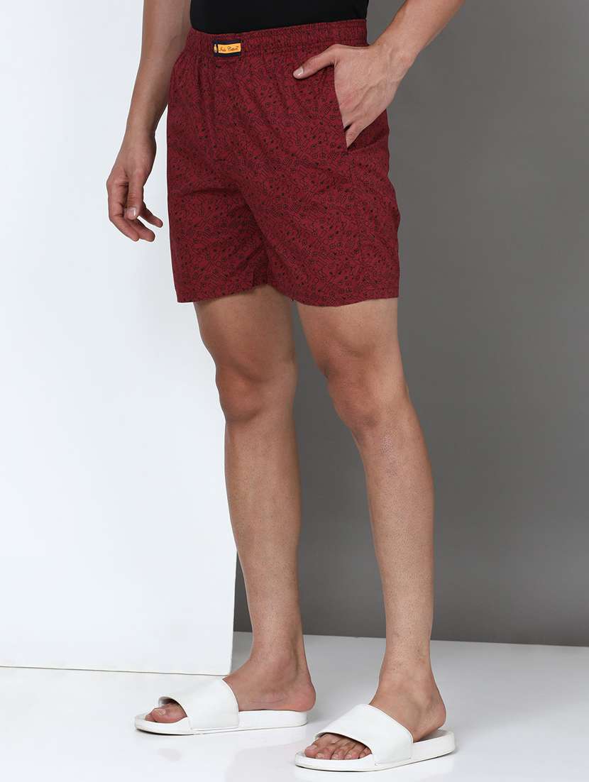 men printed mid rise loungewear boxer - 21932061 -  Standard Image - 1