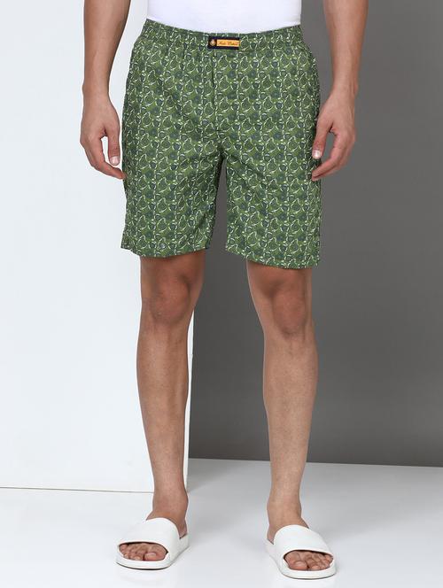 green cotton lycra shorts - 21932063 - Standard Image - 0