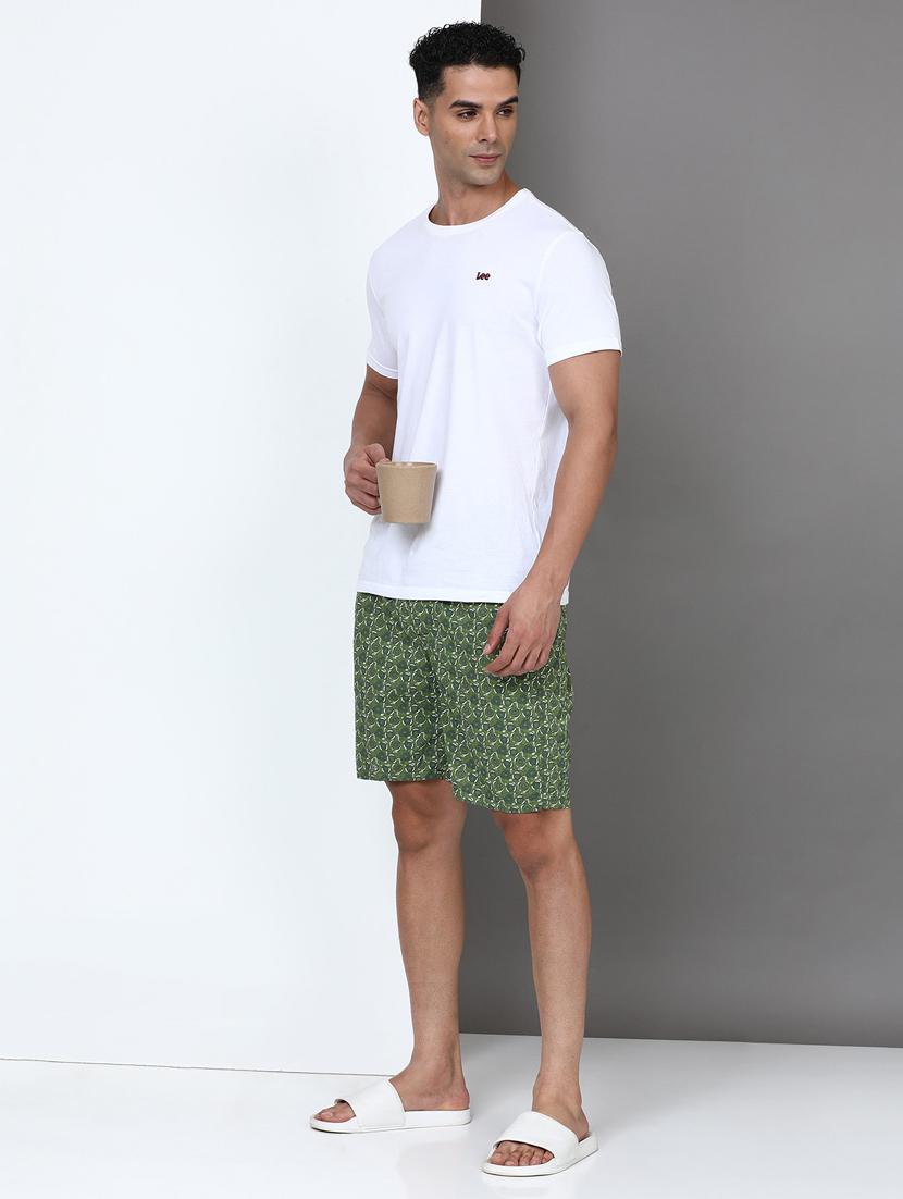 green cotton lycra shorts - 21932063 - Standard Image - 4