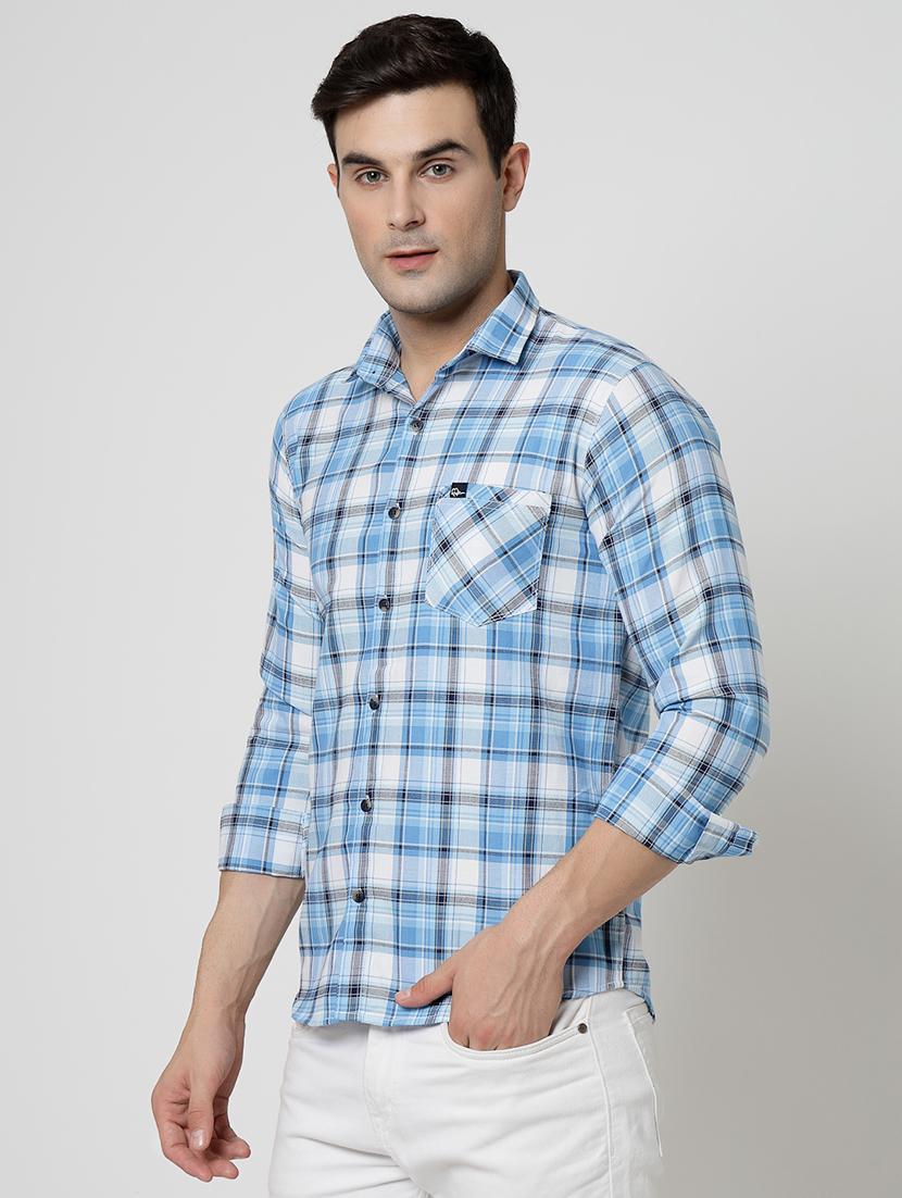 men checkered collared long sleeves shirt - 21932070 - Standard Image - 1