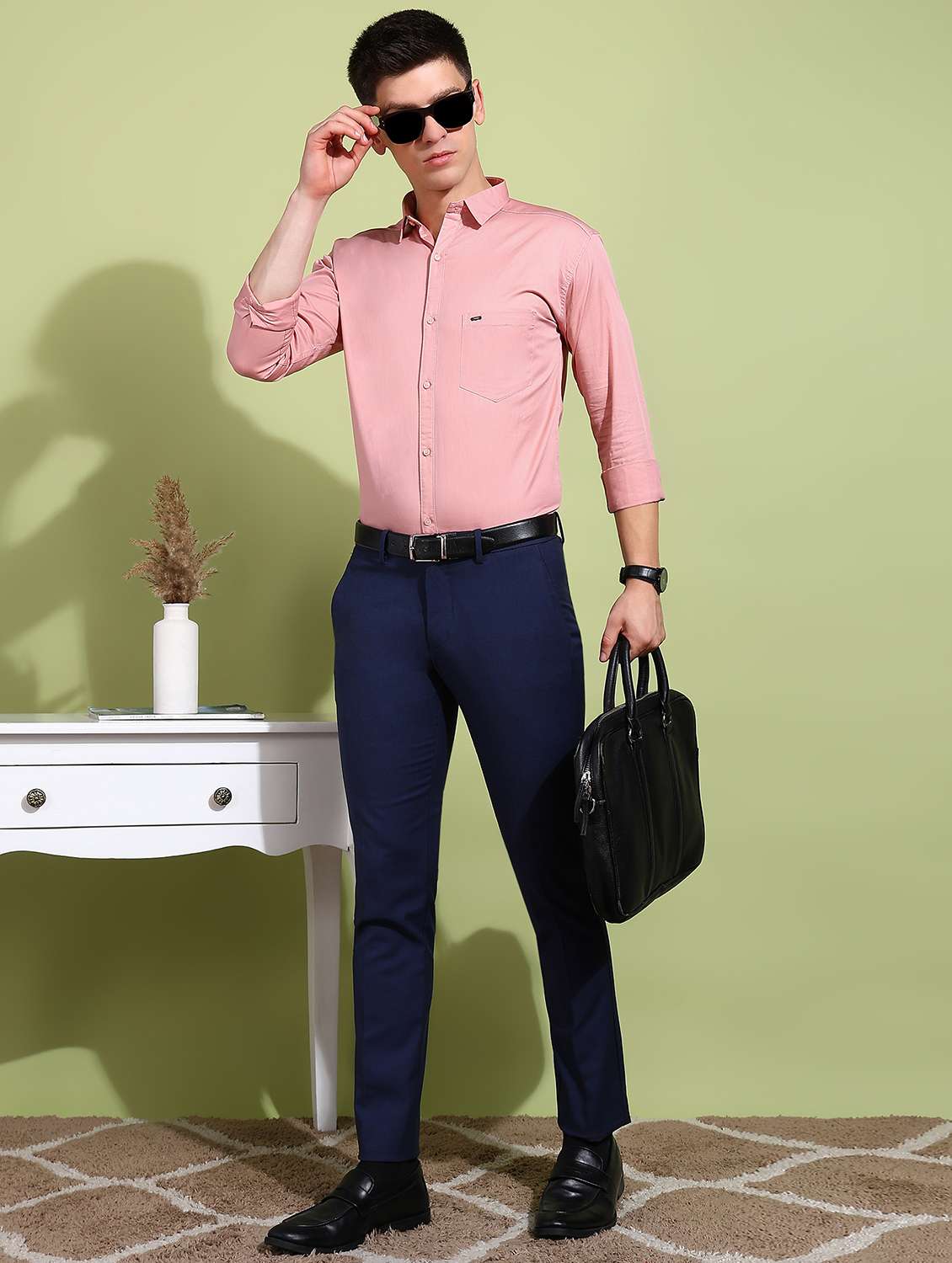 men solid collared long sleeves shirt - 21932072 -  Standard Image - 4