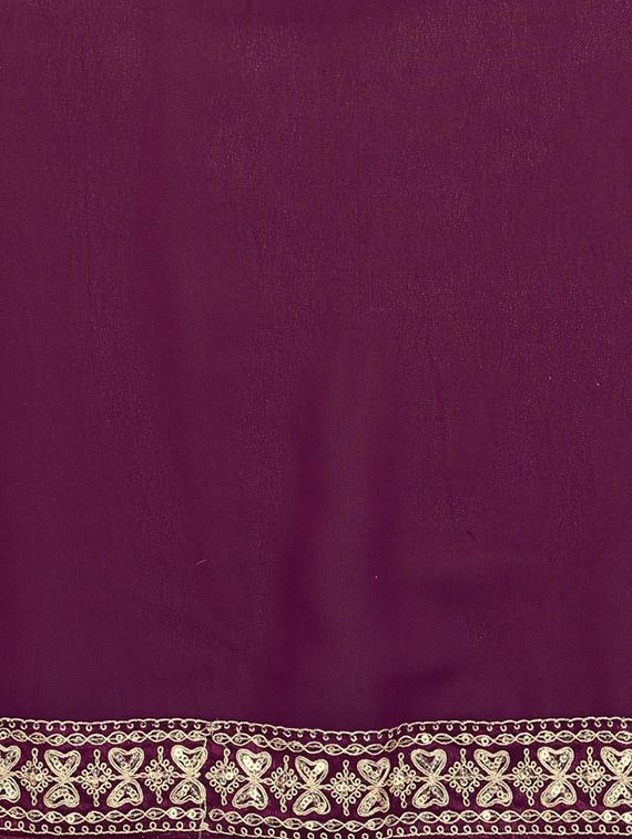 women solid with bordered saree with blouse - 21932140 - Standard Image - 6