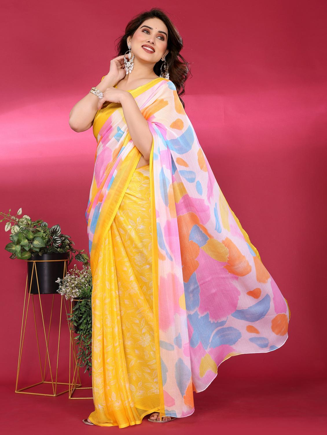 women printed half & half saree with blouse - 21932148 -  Standard Image - 1