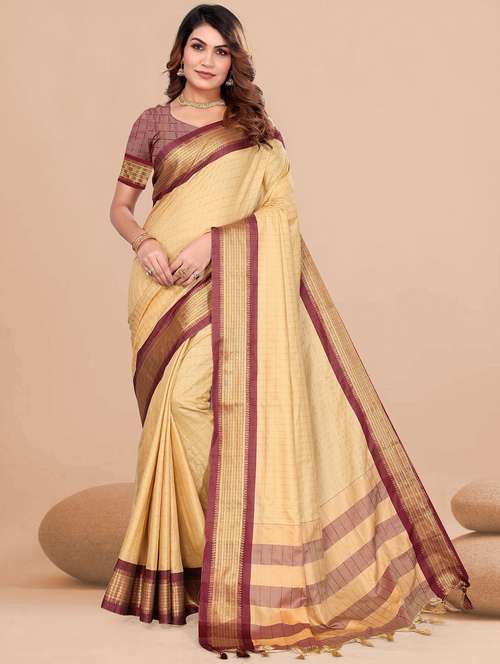 women checkered ready to wear saree with blouse