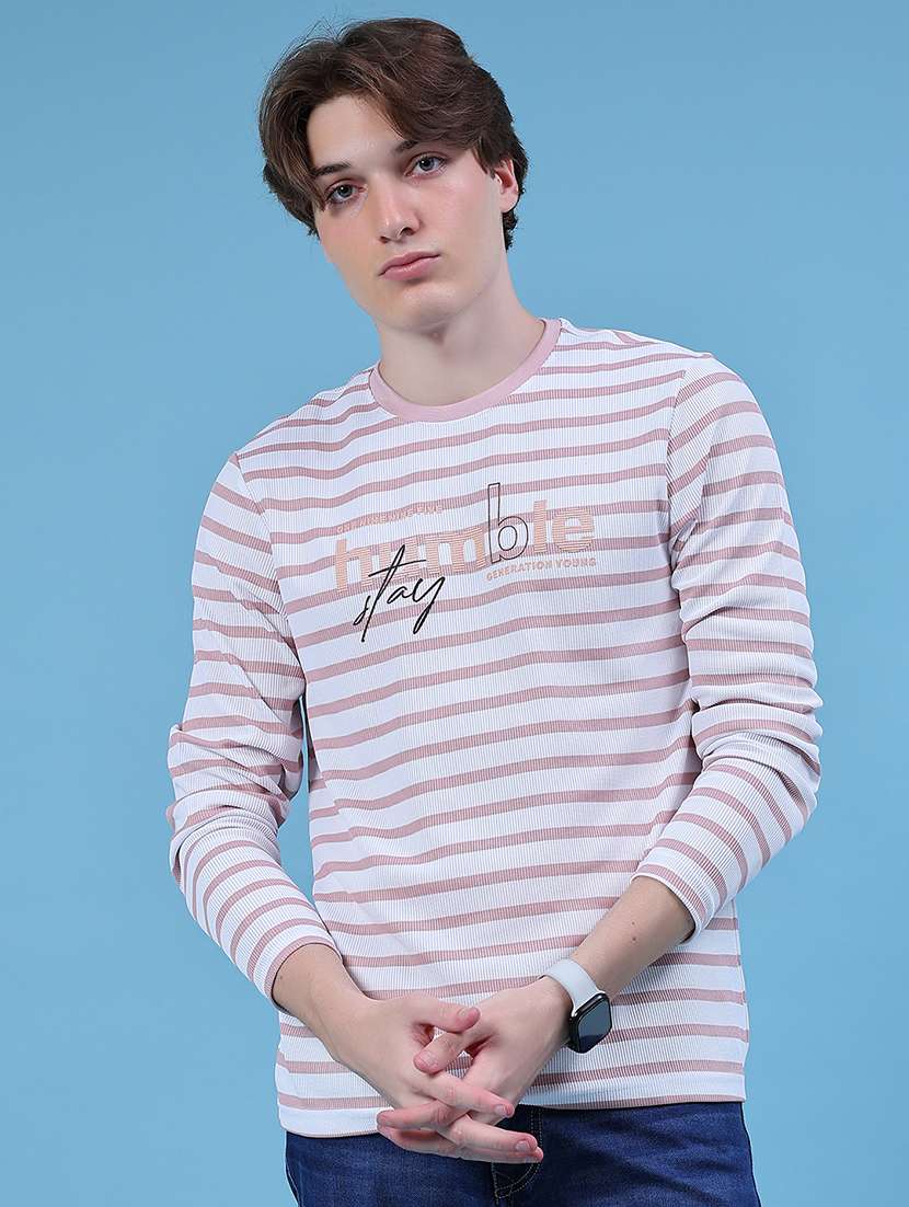 men striped long sleeve regular fit t-shirt - 21932190 -  Standard Image - 1