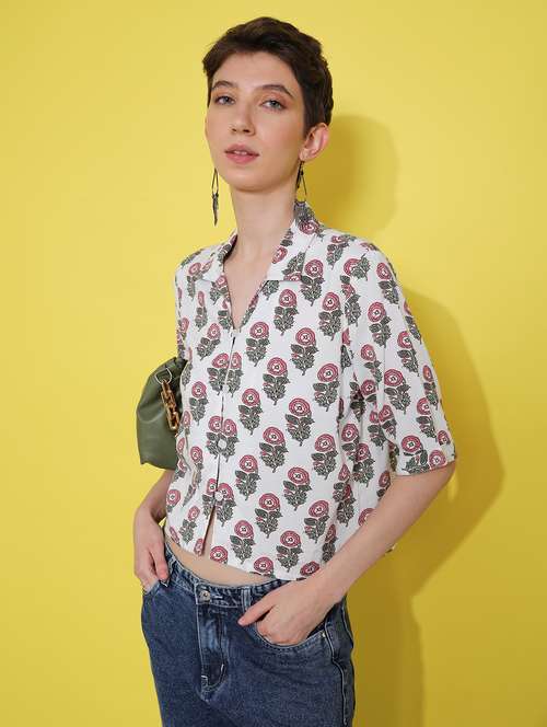 women printed collared shirt style top - 21932268 -  Standard Image - 0