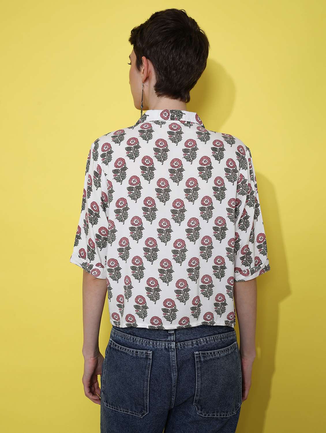 women printed collared shirt style top - 21932268 - Standard Image - 4