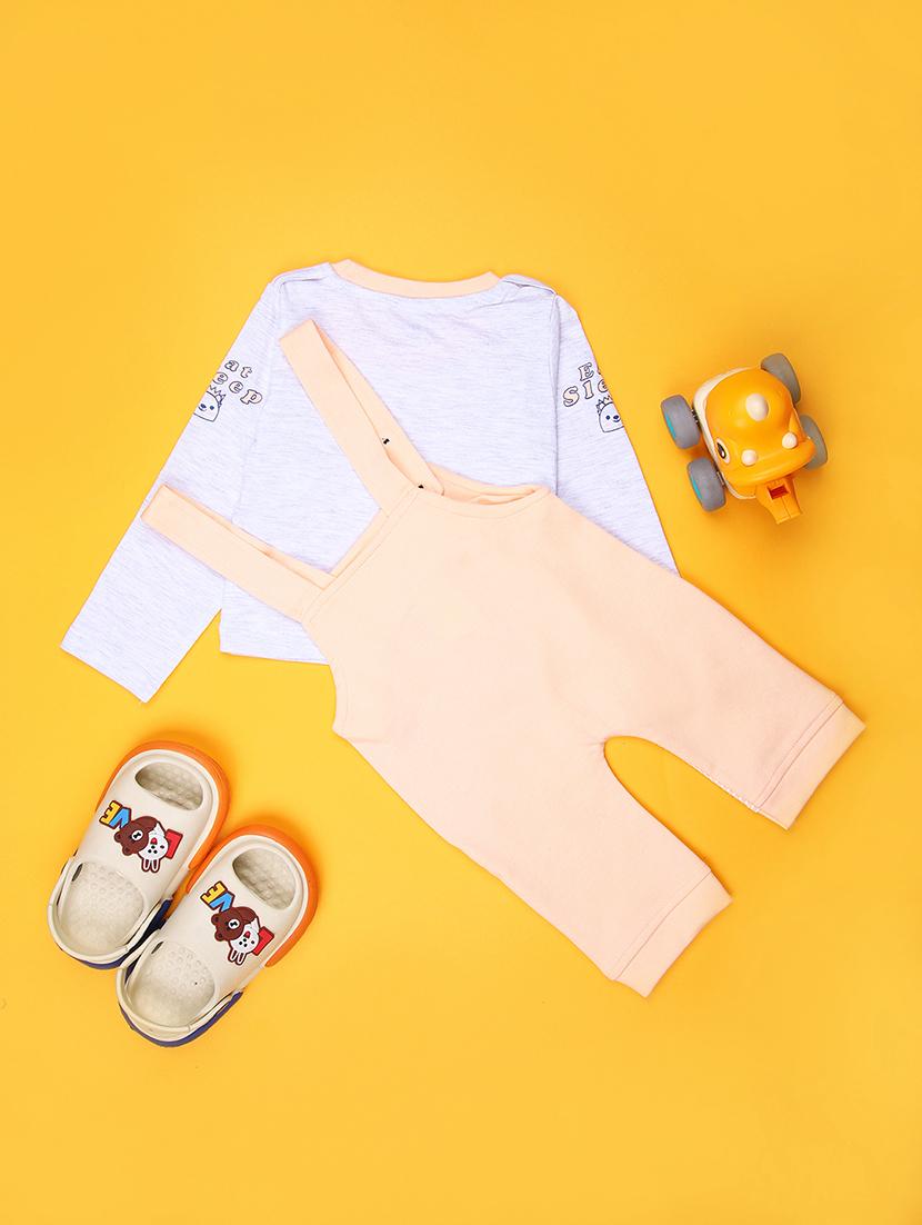 boys printed t-shirt and dungree set - 21932296 - Standard Image - 1