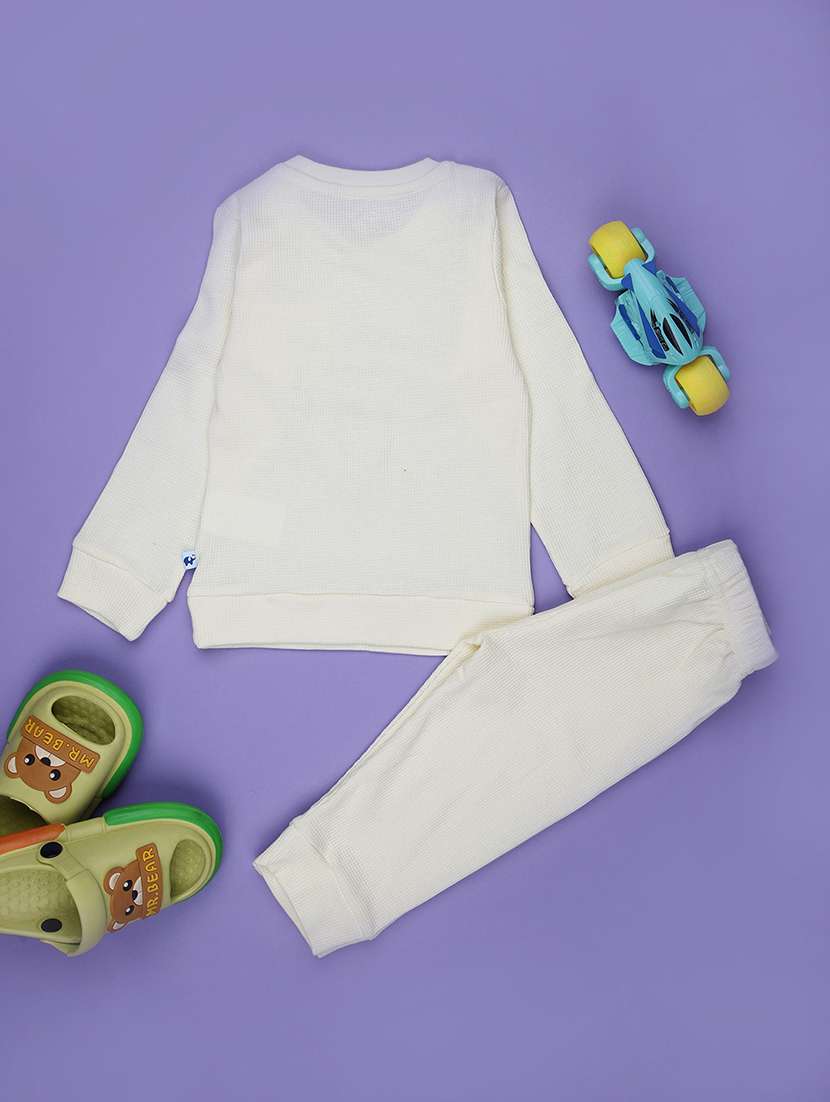 boys solid long sleeve full length co-ords set - 21932371 - Standard Image - 1