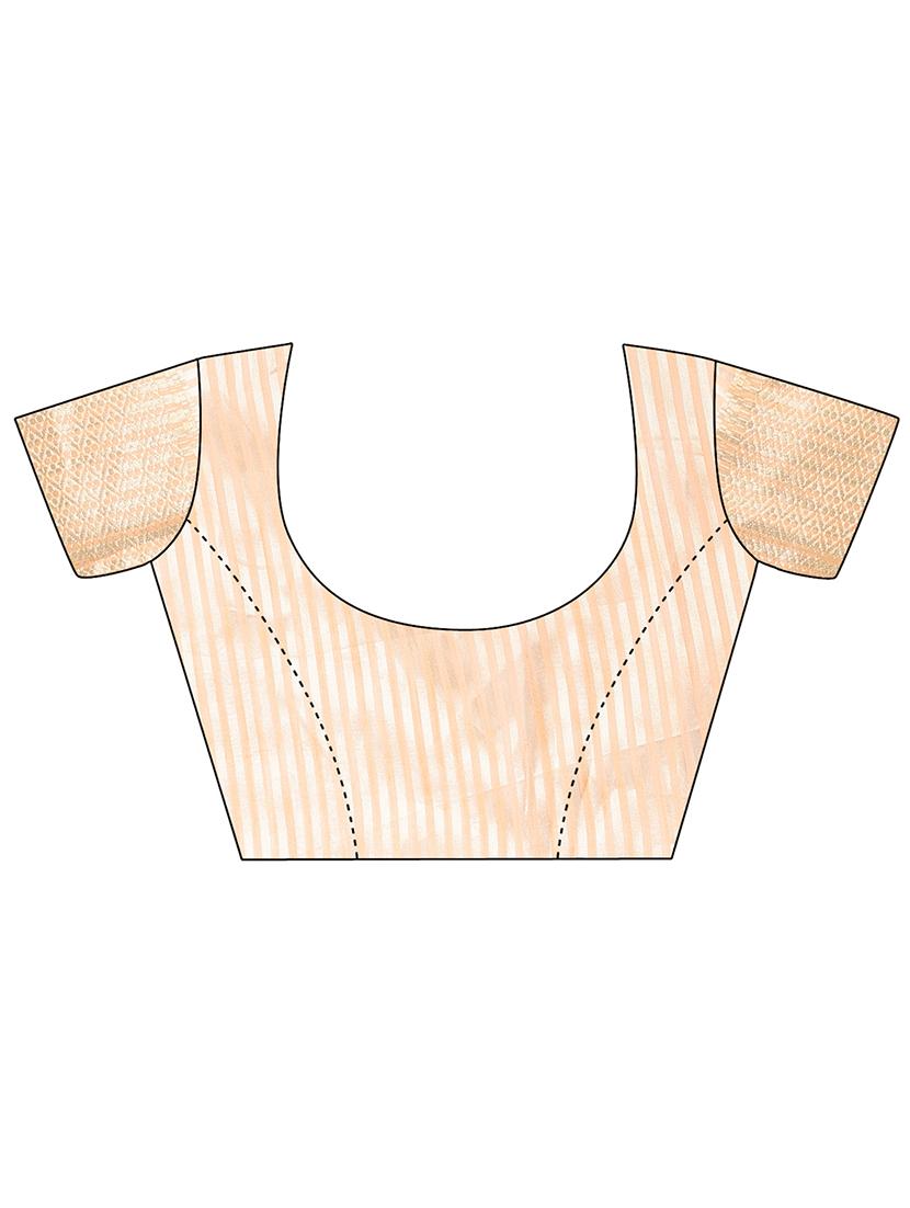 women solid with bordered ready to wear saree with blouse - 21932434 - Standard Image - 6