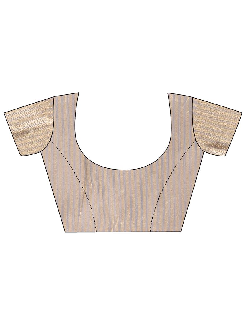 women solid with bordered ready to wear saree with blouse - 21932436 - Standard Image - 6