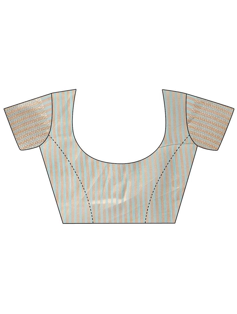 women solid with bordered ready to wear saree with blouse - 21932437 - Standard Image - 6