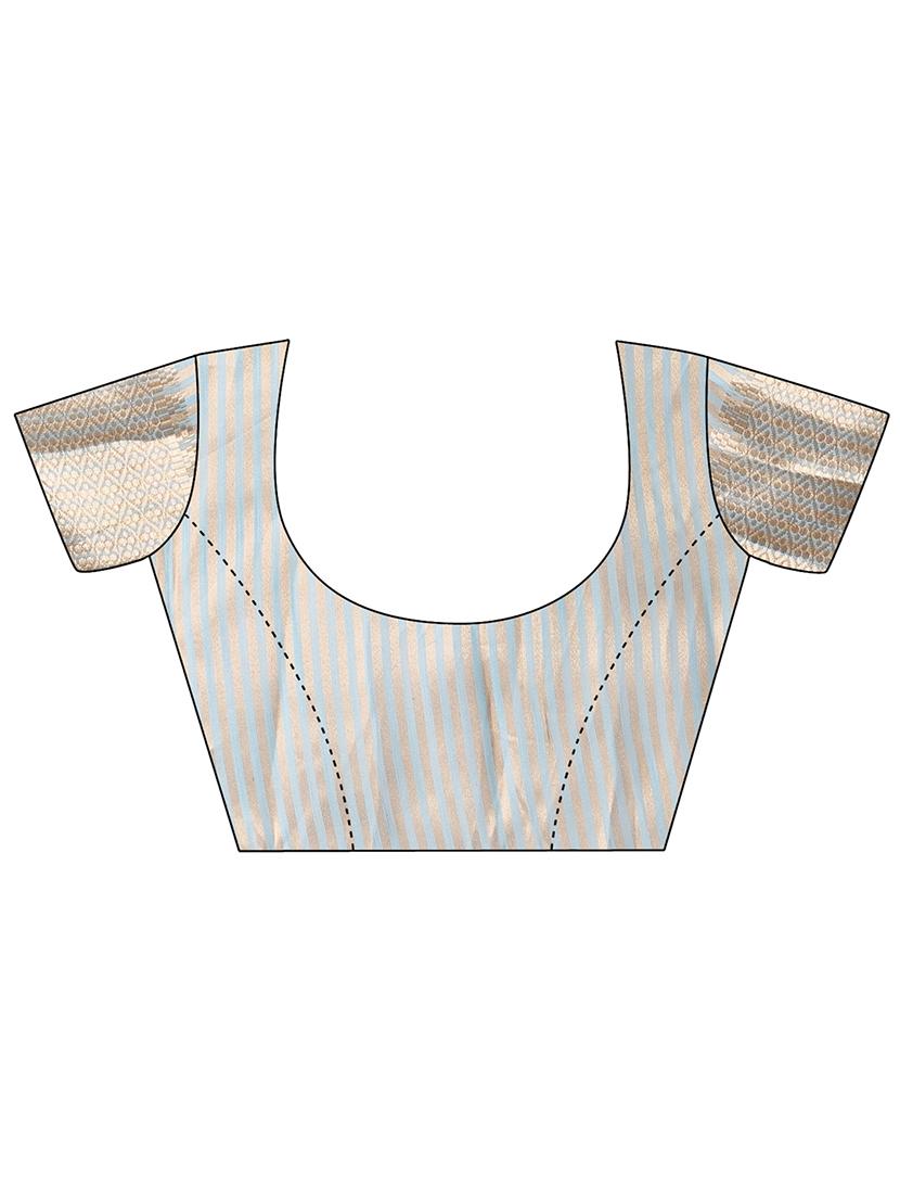 women solid with bordered ready to wear saree with blouse - 21932440 - Standard Image - 6