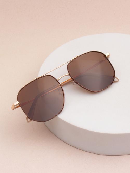 ted smith full rim aviator shape branded latest and stylish sunglasses |  polarized lens & 100 % uv protection | men & women - 21932478 -  Standard Image - 0