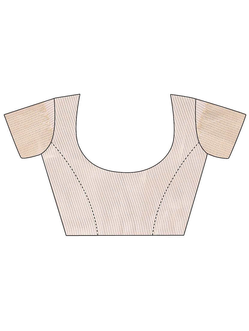 women solid with bordered ready to wear saree with blouse - 21932487 - Standard Image - 6