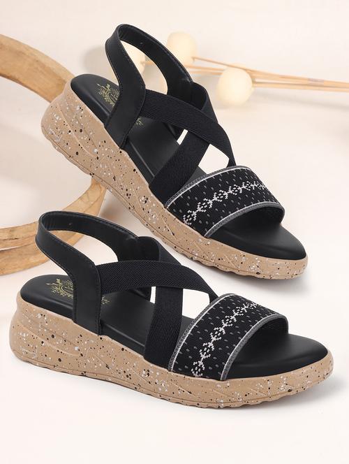 women black back strap wedge - 21932499 -  Standard Image - 0