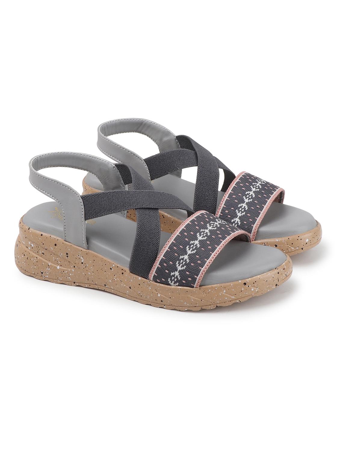 women grey back strap wedge - 21932501 -  Standard Image - 1