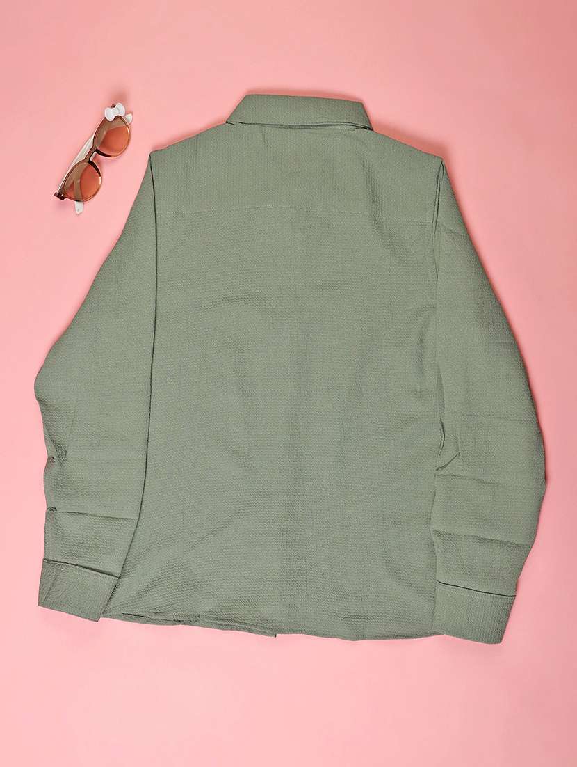 boys solid collared long sleeve shirt - 21932516 -  Standard Image - 1