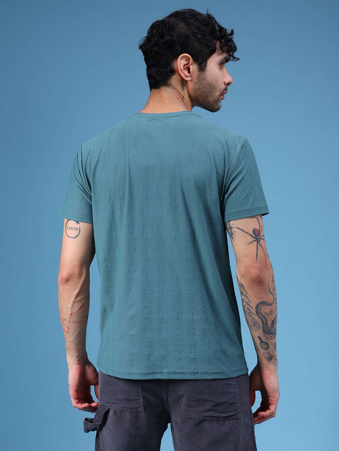green jacquard tshirt - 21932528 - Standard Image - 4