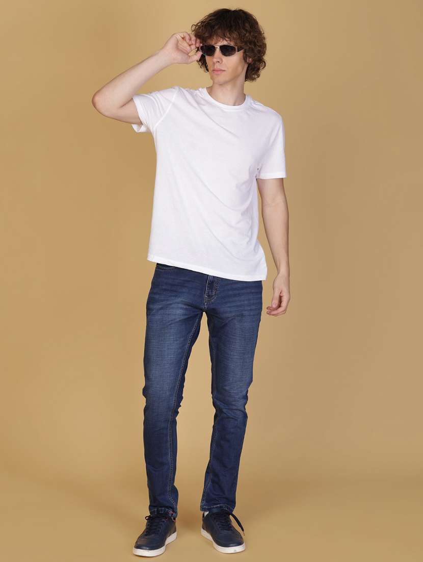 men solid mid rise slim fit jean - 21932551 -  Standard Image - 4