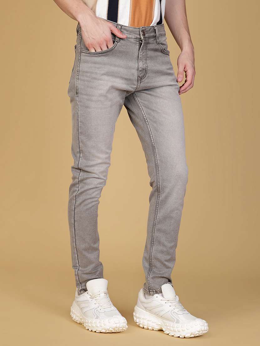 men solid mid rise slim fit jean - 21932553 - Standard Image - 1