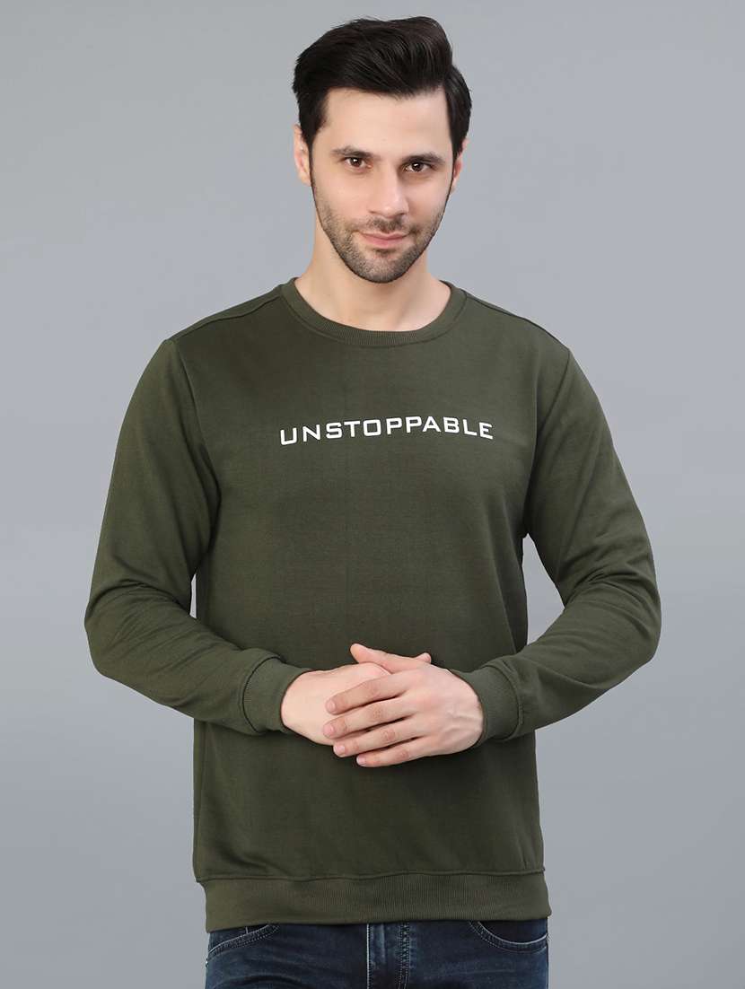 men chest print long sleeve regular fit sweatshirt - 21932595 -  Standard Image - 1
