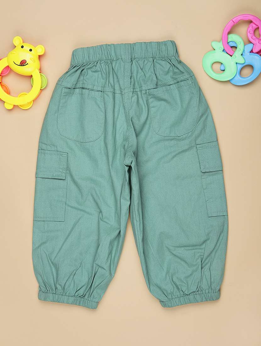 boys solid mid rise cargo ogger - 21932623 - Standard Image - 1