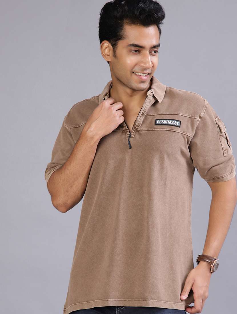 men solid short sleeve regular fit polo t-shirt