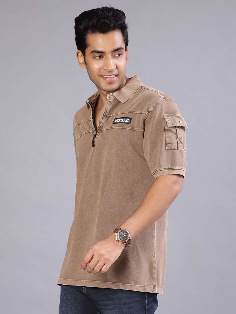 men solid short sleeve regular fit polo t-shirt - 21932658 -  Standard Image - 1