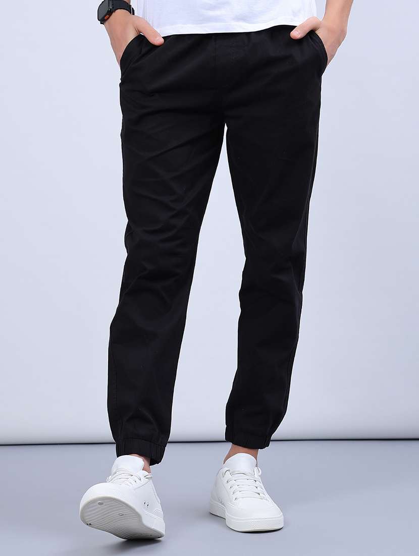 men solid mid rise relaxed fit jogger - 21932702 -  Standard Image - 1