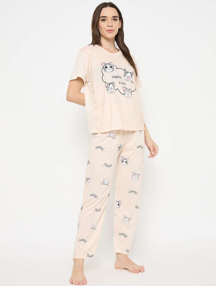 women printed nightwear pyjama set - 21932716 - Standard Image - 4