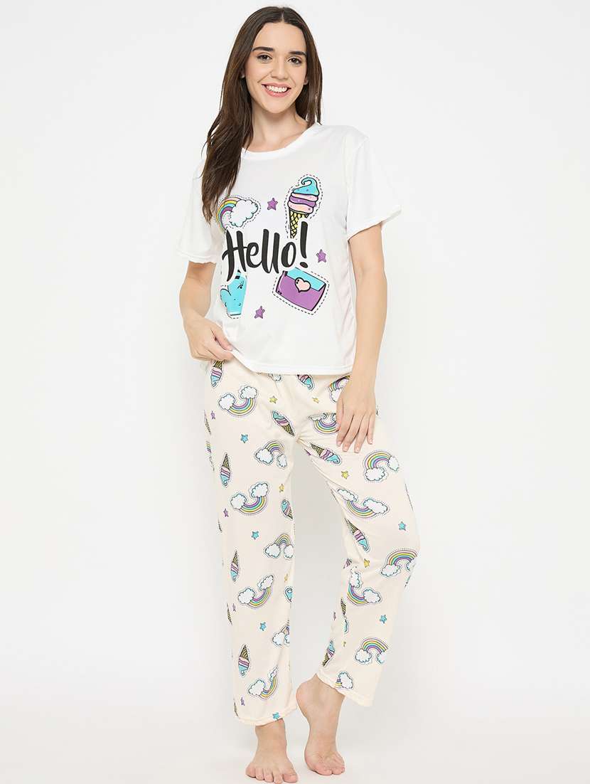 women printed nightwear pyjama set - 21932720 -  Standard Image - 1