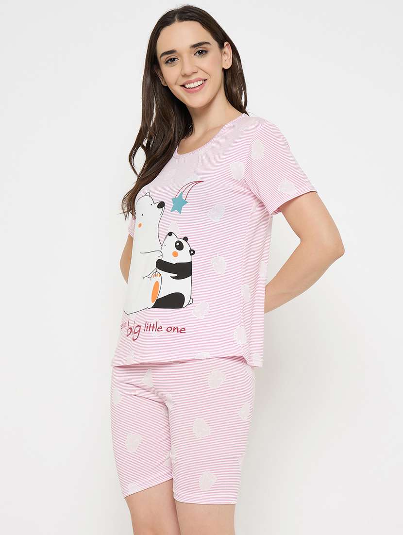 women printed nightwear shorts set - 21932723 -  Standard Image - 1