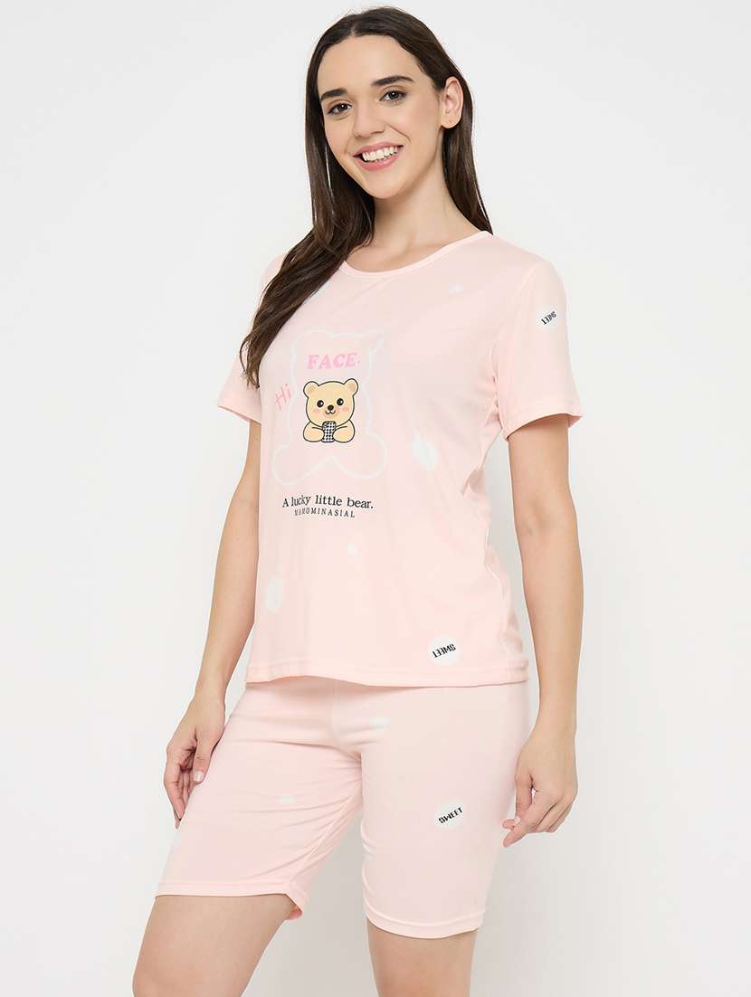 women printed nightwear shorts set - 21932728 -  Standard Image - 1
