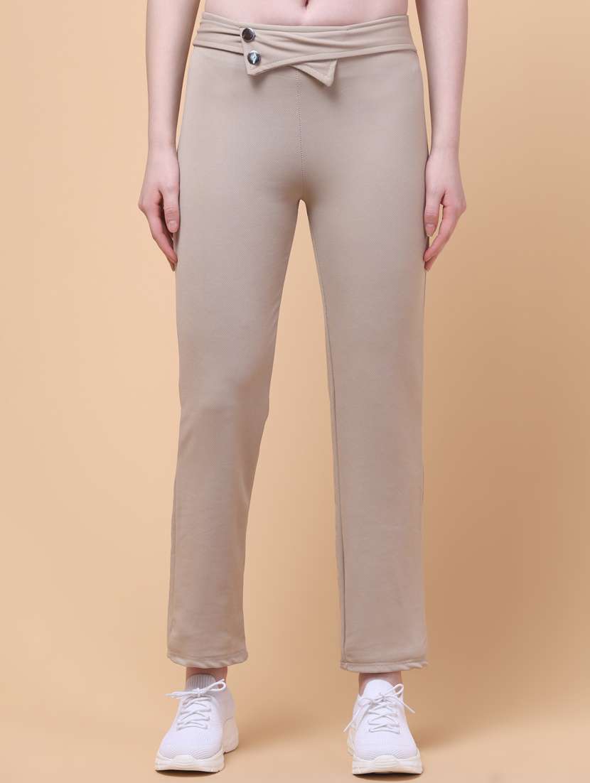 women solid mid rise straight trouser - 21932768 -  Zoom Image - 0
