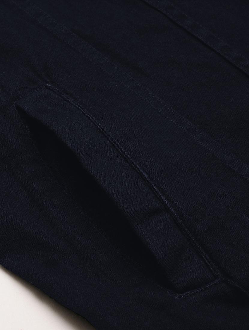 men navy blue solid long sleeve casual jacket - 21933401 - Standard Image - 6