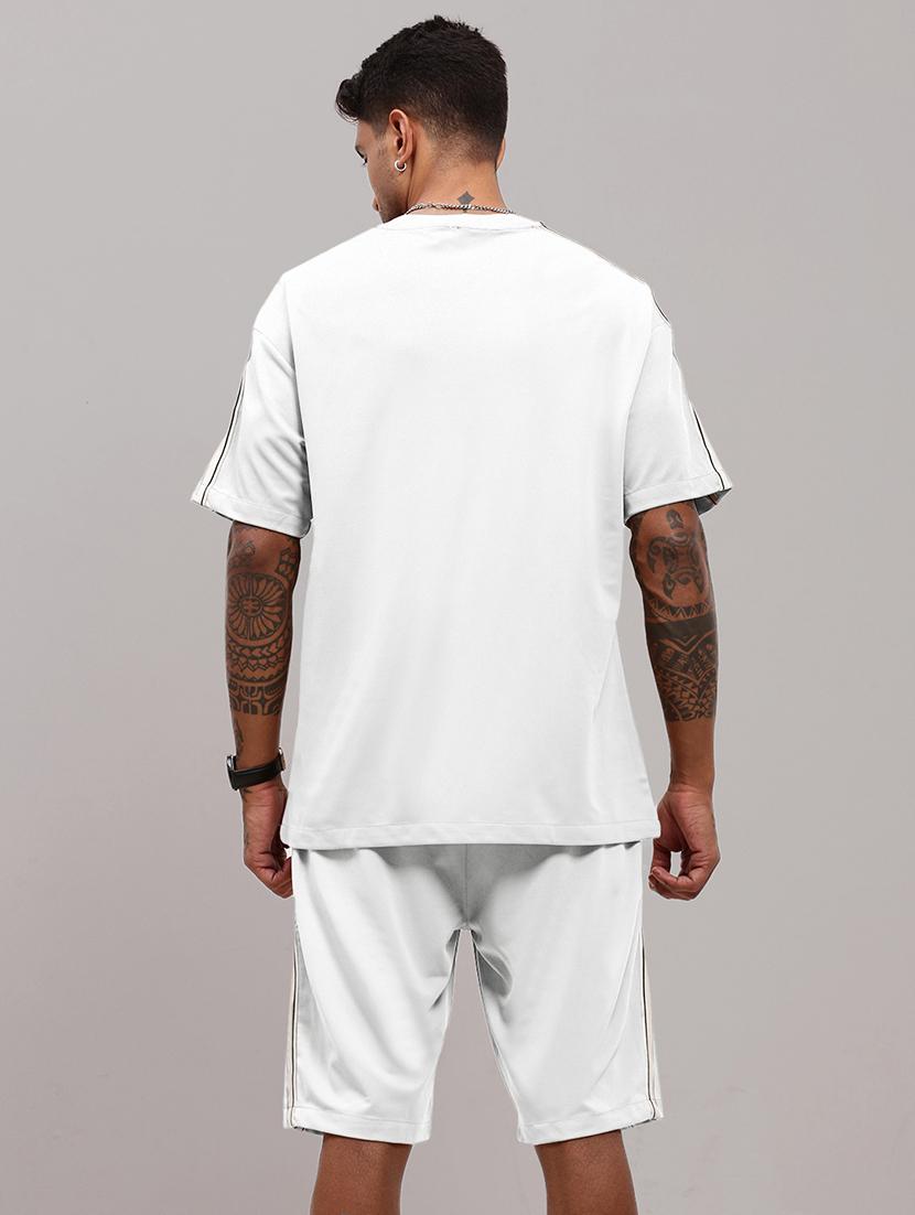 men's white cotton blend casual co-ord set - 21933415 - Standard Image - 4