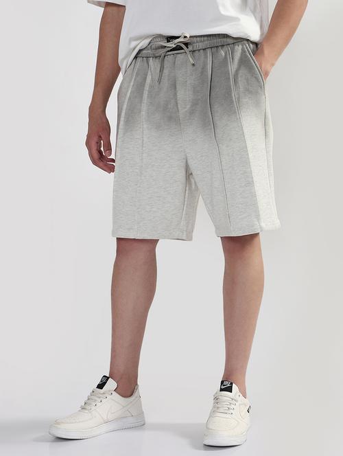 men grey ombre printed low rise relaxed fit shorts - 21933432 - Standard Image - 0