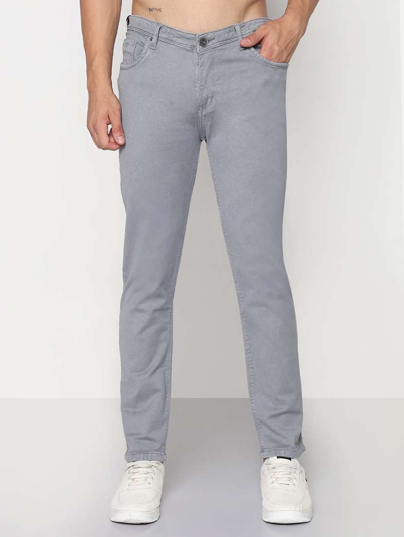 men solid mid rise slim fit jean - 21933435 - Standard Image - 1