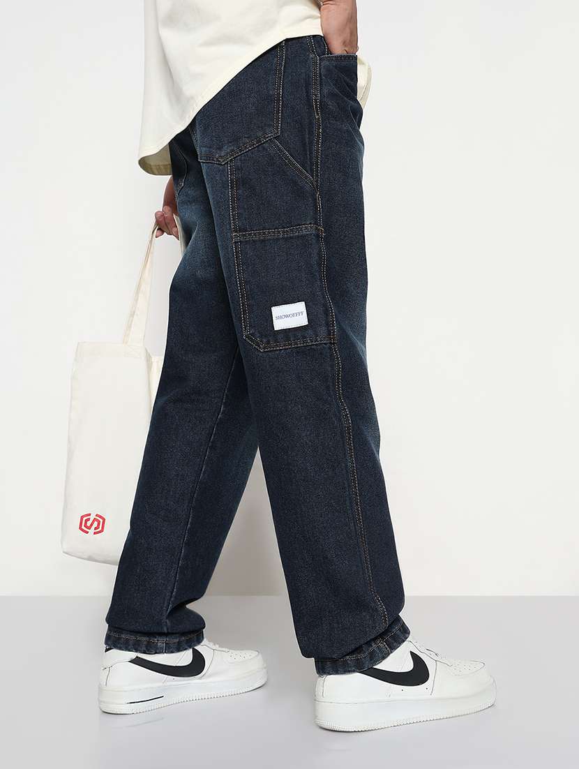 men solid mid rise straight fit jean - 21933437 - Standard Image - 1