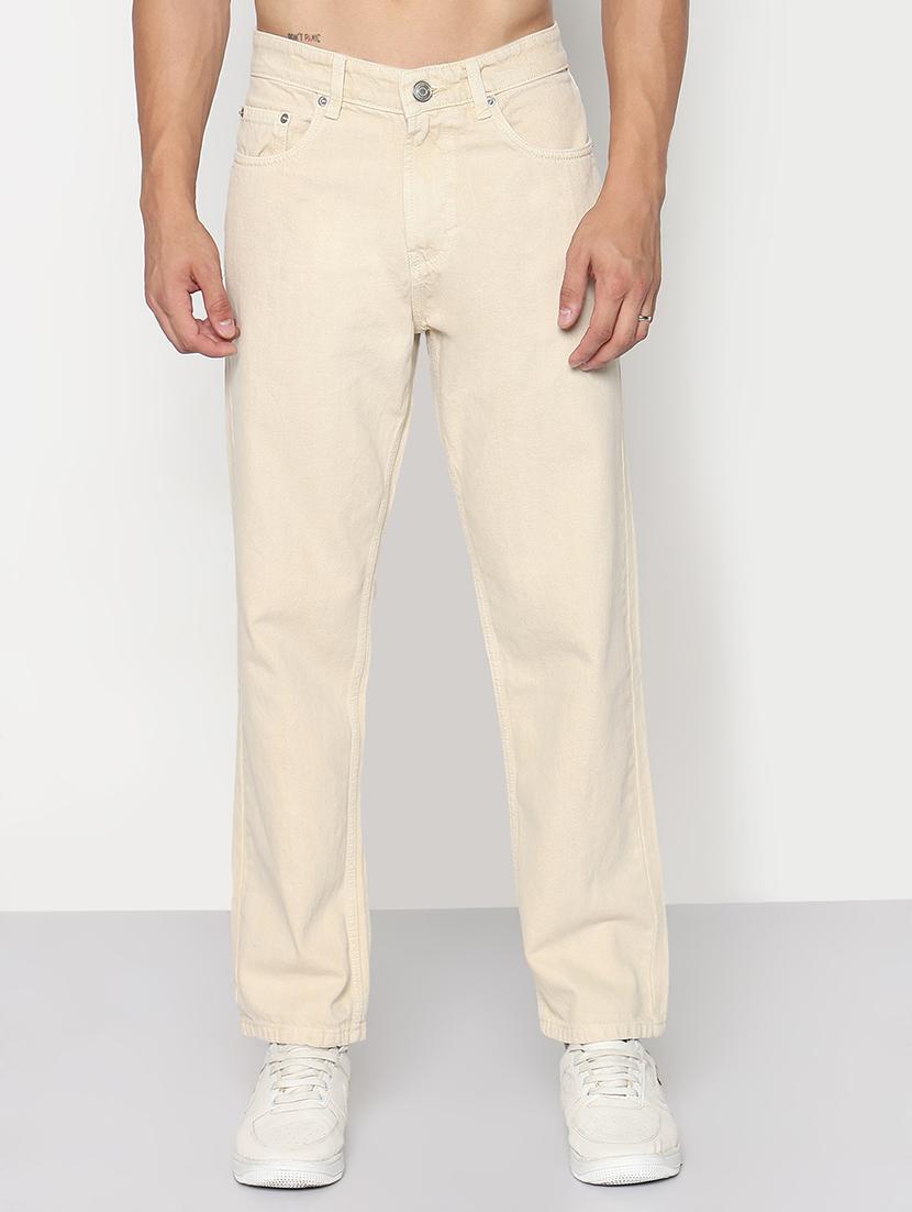 men solid mid rise straight fit jean - 21933439 - Standard Image - 1
